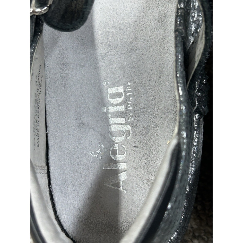 Alegria By PG Lite Women's Size 37 BEL-162 Black Gray Hook & Loop Comfort Shoes - Picture 5 of 11